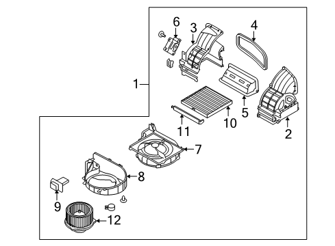2012 Kia Forte Blower Motor & Fan Motor & Fan Assembly-A/C Diagram for 971131M001
