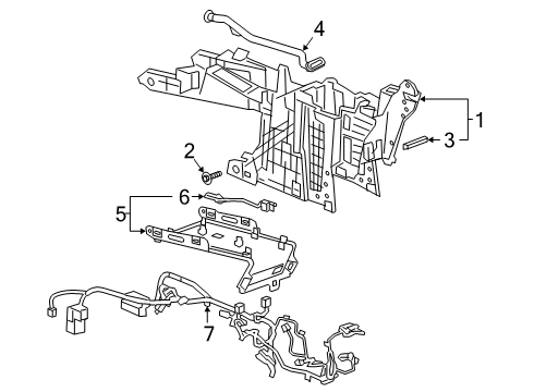 2022 Cadillac XT6 Center Console Console Base Diagram for 84636920