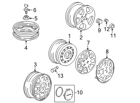 2000 Acura Integra Wheels Cap Assembly, Aluminum Wheel Center Diagram for 44732-ST7-A01