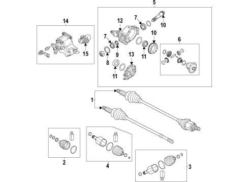 2021 Kia K5 Axle Shafts & Joints, Differential, Drive Axles, Propeller Shaft JOINT KIT-REAR DIFF Diagram for 496A3L3000