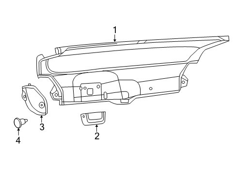 2015 Dodge Charger Interior Trim - Trunk Lid DECKLID Interior Trim Diagram for 68216949AG