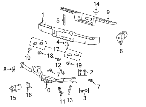 2006 Ford F-150 Parking Aid Reverse Sensor Holder Diagram for 4L3Z-15A862-BA