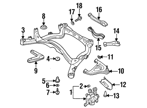 1995 Nissan 240SX Rear Suspension Components, Lower Control Arm, Stabilizer Bar BUSHING Rear Suspension Diagram for 55044-35F00