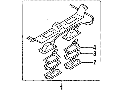 1986 Nissan 720 License Lamps Lamp-Licence Diagram for 26510-25W10