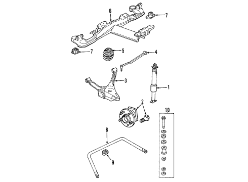 2011 Buick Lucerne Rear Suspension Components, Ride Control, Stabilizer Bar Rear Spring Diagram for 25901662
