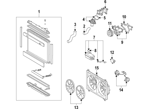 2020 Lexus GS F Cooling System, Radiator, Water Pump, Cooling Fan Shroud, Fan Diagram for 16711-36240