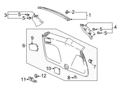 2018 Honda CR-V Lift Gate Sensor Assy., R. Power Tailgate Pinch Diagram for 74934-TLA-A51