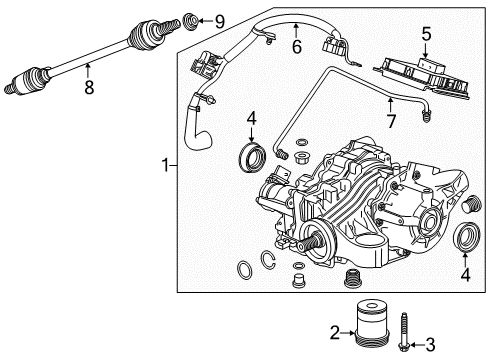 2020 Buick Regal Sportback Axle & Differential - Rear Axle Assembly Diagram for 84675896