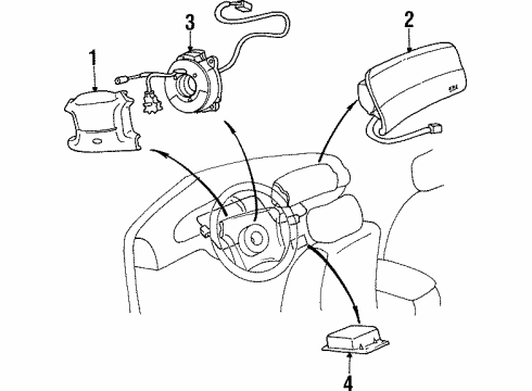 1998 Hyundai Sonata Air Bag Components Clock Spring Contact Assembly Diagram for 93490-34703