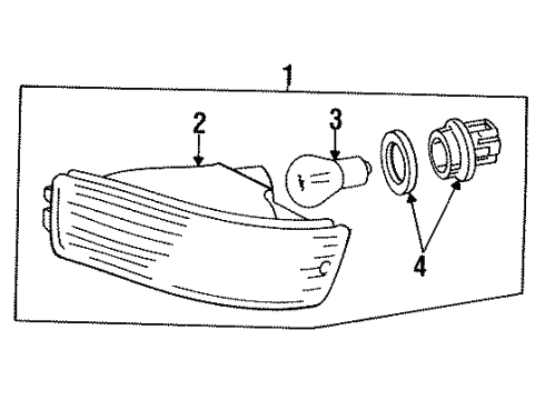 1992 Acura Integra Signal Lamps Light Assembly, Left Front Turn Signal Diagram for 33350-SK7-A06