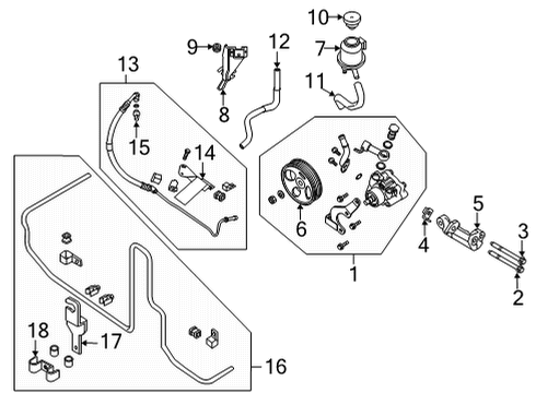 2020 Nissan Frontier P/S Pump & Hoses Oil Cooler Assy-Power Steering Diagram for 49790-9BT1A