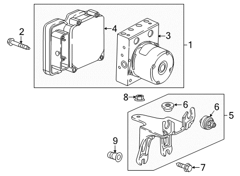 2018 Cadillac CT6 Anti-Lock Brakes ABS Control Unit Diagram for 84256903