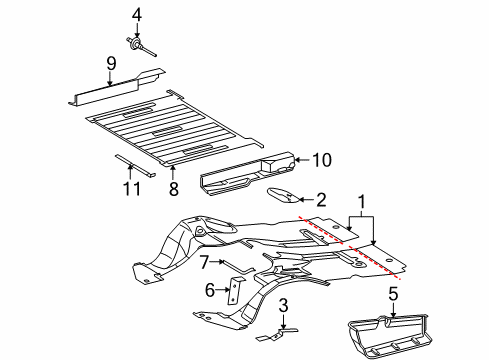 2003 Dodge Sprinter 2500 Floor Pan-Center Floor Diagram for 5121536AA