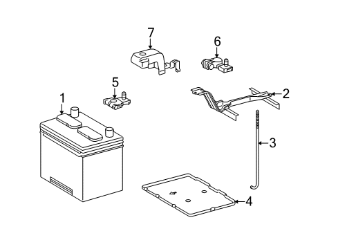 2012 Lexus RX350 Battery Tray, Battery Diagram for 74431-48051