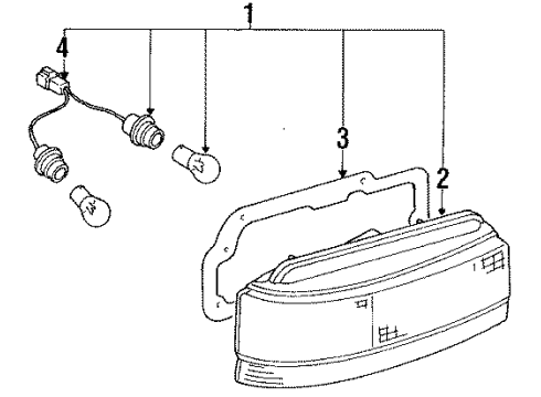 1990 Nissan Axxess Tail Lamps Lamp Assembly-Rear Combination LH Diagram for 26555-30R00