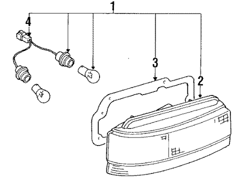 1990 Nissan Axxess Tail Lamps Lamp Assembly-Rear Combination RH Diagram for 26550-30R00