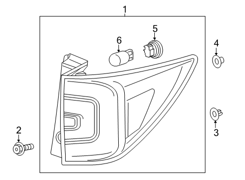 2020 Honda Pilot Bulbs TAILLIGHT ASSY., R. Diagram for 33500-TG7-A21