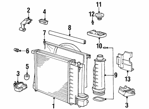 1995 BMW 318is Radiator & Components Fan Shroud Diagram for 17111723067