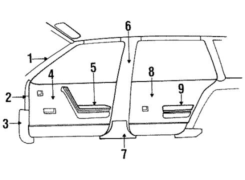1993 Pontiac Sunbird Interior Trim Panel-Finish Shroud Side-Light Side *Sapphire Diagram for 20652437