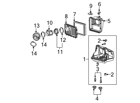 2004 Pontiac Grand Prix Filters Air Cleaner Assembly Nut Diagram for 12482034