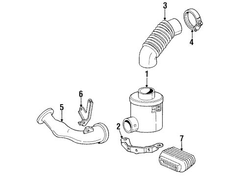 1989 Pontiac Grand Am Air Intake Element, Air Cleaner Diagram for 25096763