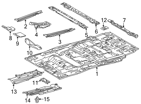 2019 Toyota Sienna Floor Under Cover Fastener Diagram for 51454-08010