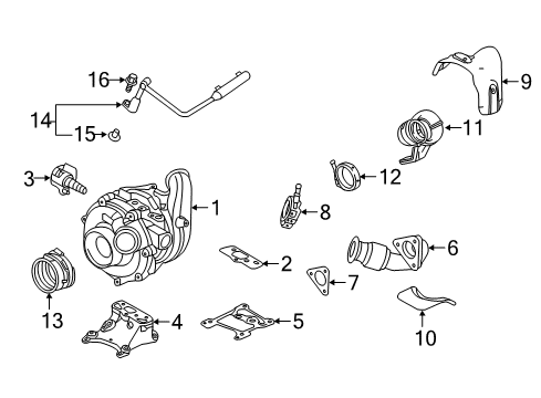 2018 Ford F-250 Super Duty Turbocharger Pedestal Diagram for HC3Z-6N639-A