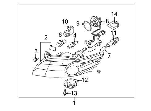 2007 Infiniti FX45 Bulbs Lamp Assembly-Stop, High Mounting Diagram for 26590-CG00A