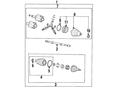 1998 Buick Riviera Drive Axles - Front Boot Kit, Front Wheel Drive Shaft Tri-Pot Joint Diagram for 26060112