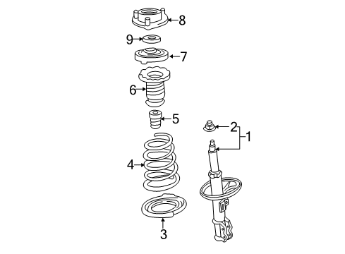 2006 Toyota Avalon Struts & Components - Front Spring Diagram for 48131-07090