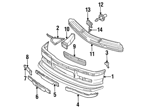 1995 BMW 318ti Front Bumper Bumper Guard Diagram for 51112265632