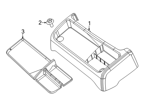 2013 Ram 2500 Center Console Tray-Floor Console Diagram for 1RT17HL1AA