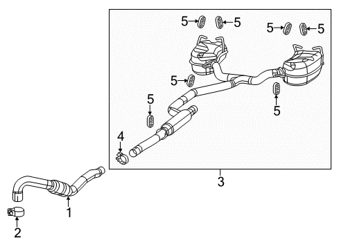 2014 Dodge Journey Exhaust Components Exhaust Muffler Resonator And Tailpipe Diagram for 5147032AF
