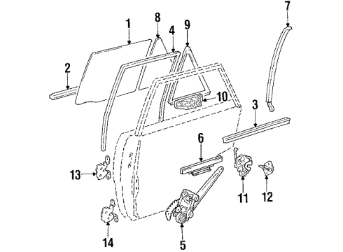 1986 Toyota Tercel Door & Components Cylinder & Keys Diagram for 69052-12180