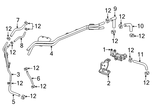 2019 Honda Accord Emission Components Tube, Air Bypass Valve Solenoid (F) Diagram for 36189-6A0-A00