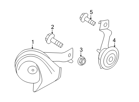 2011 Ford Fiesta Anti-Theft Components Horn Diagram for BE8Z-13832-B