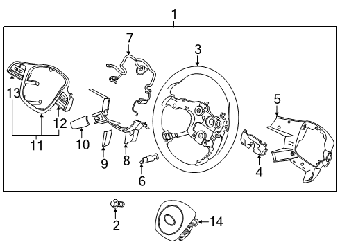 2022 Kia Telluride Steering Wheel & Trim Switch Assembly-STRG Rem Diagram for 96700S9360SA1