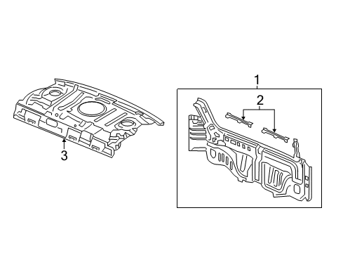 2013 Acura ILX Rear Body Shelf, Rear Parcel Diagram for 66500-TX8-A00ZZ