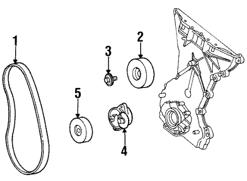 1997 Saturn SW2 Belts & Pulleys Belt, W/Pump & P/S Pump Diagram for 21008370