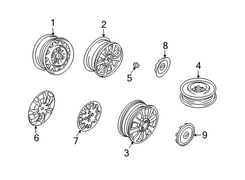 2001 Kia Optima Wheels Wheel Assembly-Steel Diagram for 529103C240