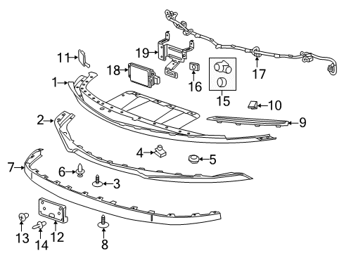 2016 Cadillac ELR Parking Aid Harness Diagram for 23267698