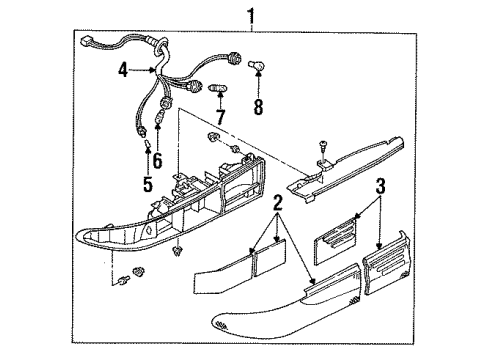 1993 Ford Probe Bulbs Lens Diagram for F32Z13451B