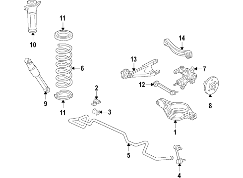 2021 Toyota Venza Rear Suspension, Lower Control Arm, Upper Control Arm, Stabilizer Bar, Suspension Components Stabilizer Bar Clamp Diagram for 48832-42021