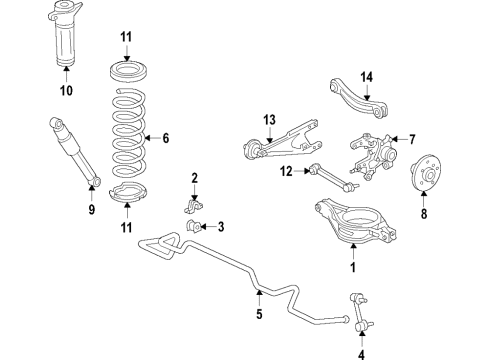 2021 Toyota Venza Rear Suspension, Lower Control Arm, Upper Control Arm, Stabilizer Bar, Suspension Components Bracket, RR STABILIZ Diagram for 48832-42021
