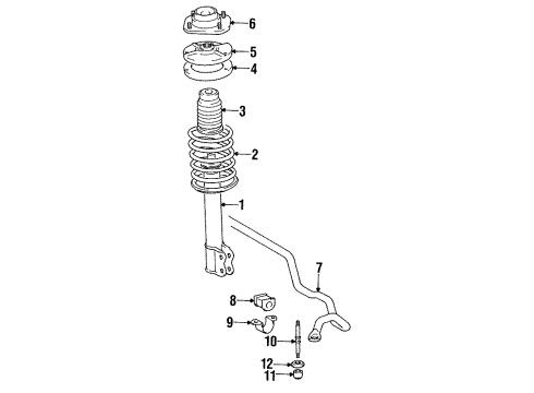 1994 Toyota Paseo Struts & Suspension Components - Front Spring, Coil, Front Diagram for 48131-1G360