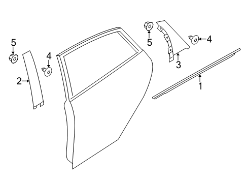 2016 Ford Focus Exterior Trim - Rear Door Applique Diagram for BM5Z-58255A35-D