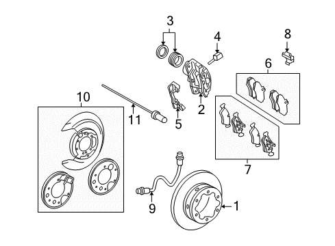 2003 Dodge Sprinter 3500 Rear Brakes CALIPER-Disc Brake Diagram for 5135918AA