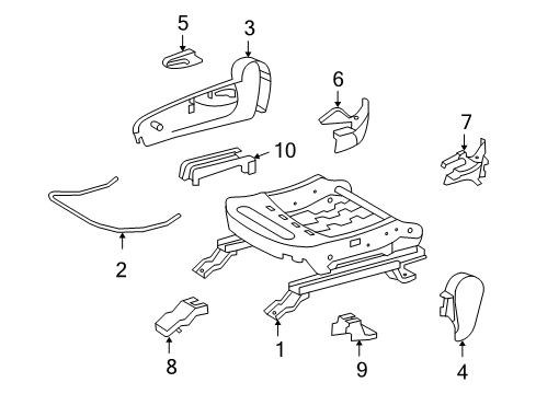 2022 Toyota 4Runner Tracks & Components Seat Adjuster Diagram for 71610-35121