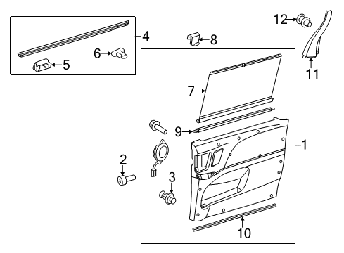 2013 Toyota Sienna Interior Trim - Side Loading Door Belt Weatherstrip Diagram for 68173-08030