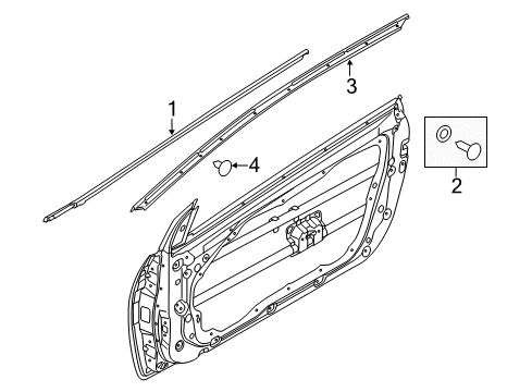 2015 Kia Forte Koup Exterior Trim - Door MOULDING Assembly-Drip Rail Diagram for 82850A7200